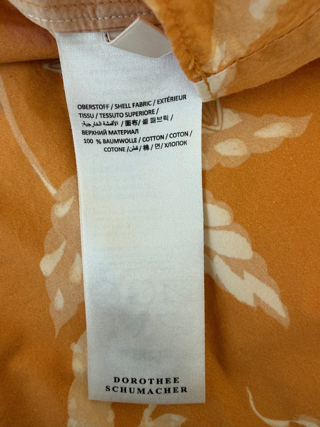 DOROTHEE SCHUMACHER | Bluse | Gr. 3 (38) | Mangogelb mit weißem Blumenmuster