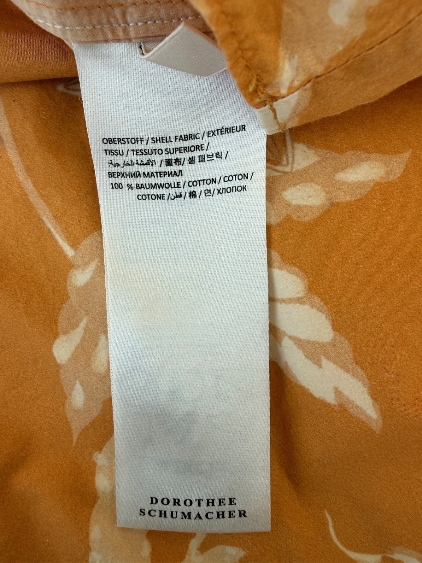 DOROTHEE SCHUMACHER | Bluse | Gr. 3 (38) | Mangogelb mit weißem Blumenmuster