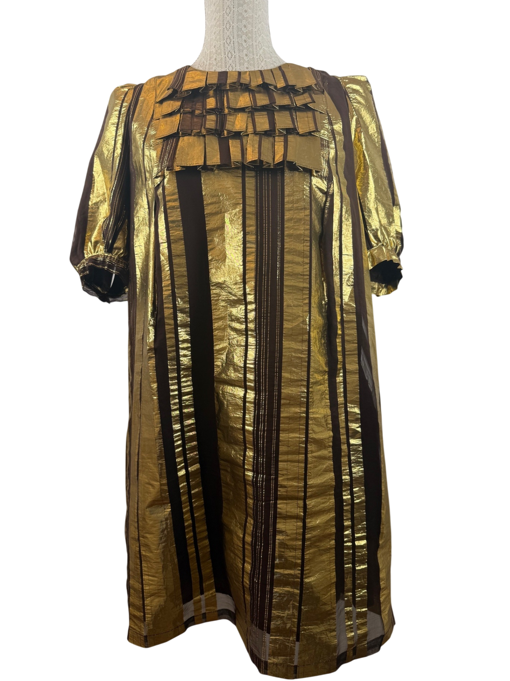 SEE BY CHLOÉ | Kleid | M (38/40) | Gold, Schokobraun