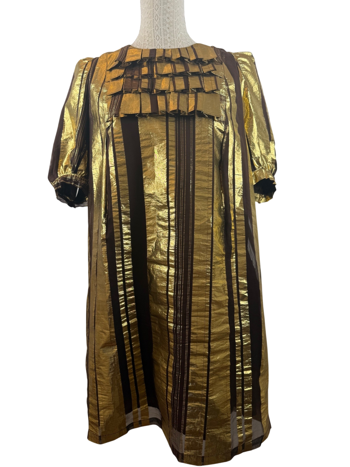 SEE BY CHLOÉ | Kleid | M (38/40) | Gold, Schokobraun