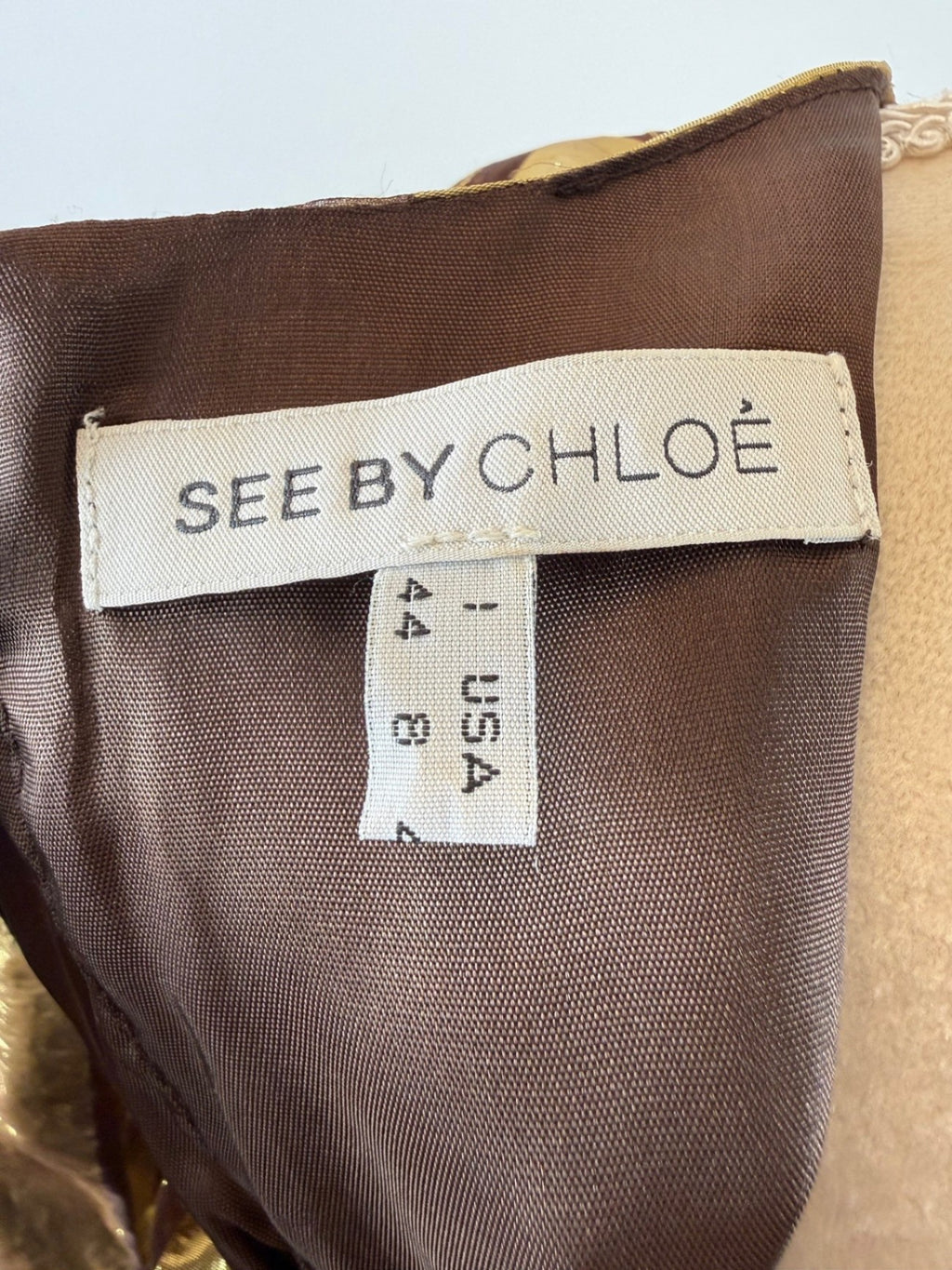 SEE BY CHLOÉ | Kleid | M (38/40) | Gold, Schokobraun