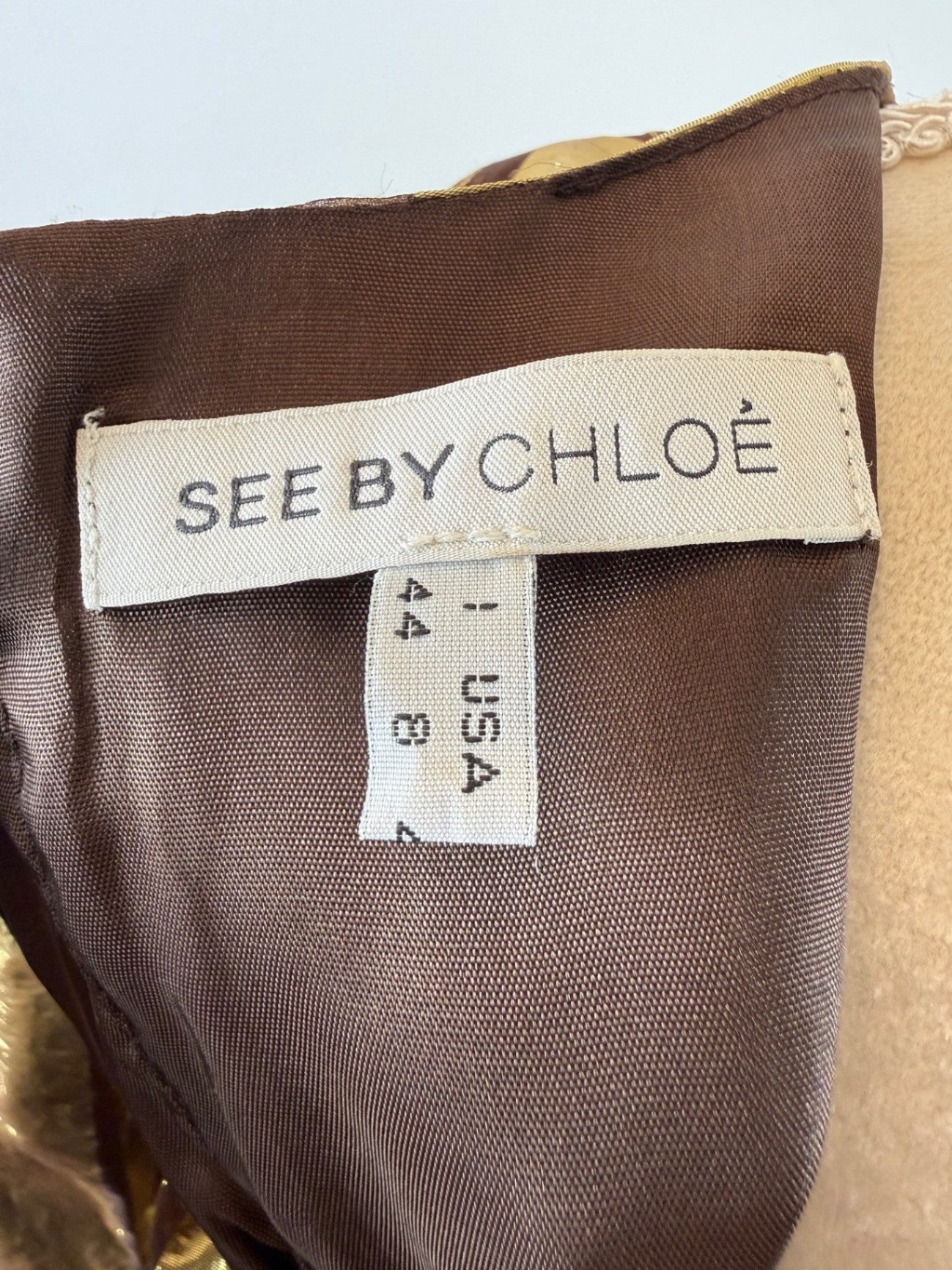 SEE BY CHLOÉ | Kleid | M (38/40) | Gold, Schokobraun