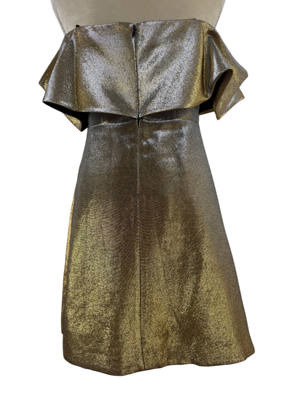 SANDRO PARIS | Cocktailkleid | Gr. 3 (ca. 38) | Gold, Silber Metallic