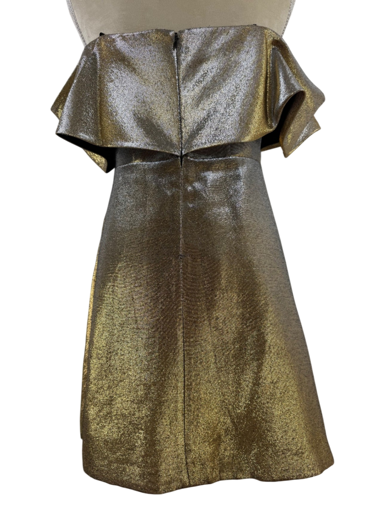 SANDRO PARIS | Cocktailkleid | Gr. 3 (ca. 38) | Gold, Silber Metallic