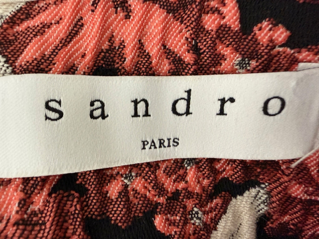 SANDRO PARIS | Kleid | Gr. 2 (36) |Blumenmuster mit Schwarz, Rosé, Grau-Weiß