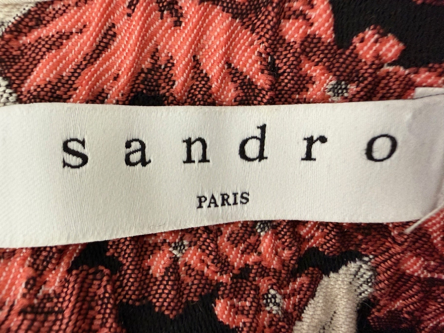 SANDRO PARIS | Kleid | Gr. 2 (36) |Blumenmuster mit Schwarz, Rosé, Grau-Weiß