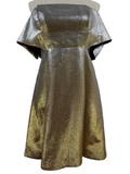 SANDRO PARIS | Cocktailkleid | Gr. 3 (ca. 38) | Gold, Silber Metallic