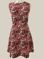 SANDRO PARIS | Kleid | Gr. 2 (36) |Blumenmuster mit Schwarz, Rosé, Grau-Weiß