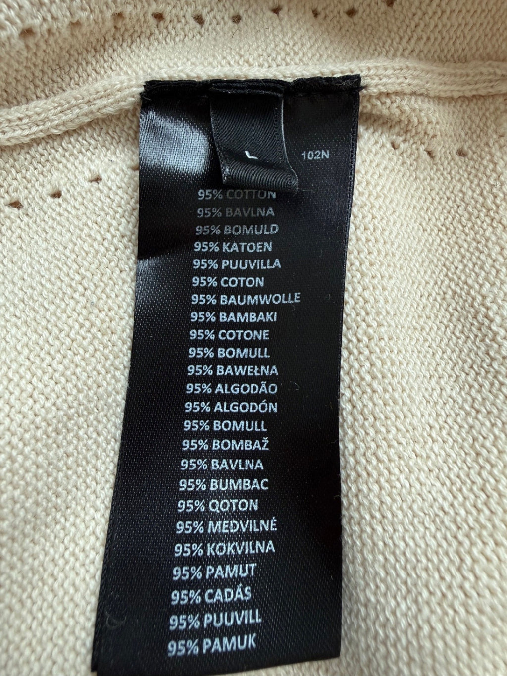 PS PAUL SMITH | Strickpullover mit Häkel-Früchte-Applikationen | Gr. L | Cremeweiß