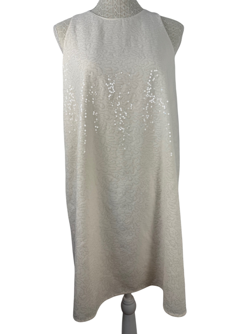 CLAUDIE PIERLOT | Pailletten-Kleid | Gr. M (38/40) |Écru