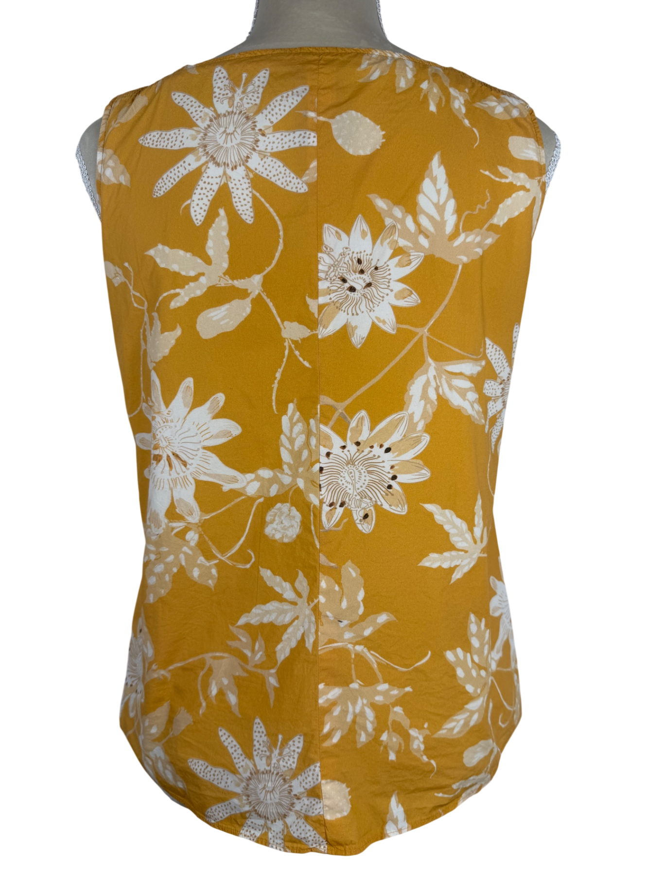 DOROTHEE SCHUMACHER | Bluse | Gr. 3 (38) | Mangogelb mit weißem Blumenmuster