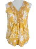 DOROTHEE SCHUMACHER | Bluse | Gr. 3 (38) | Mangogelb mit weißem Blumenmuster