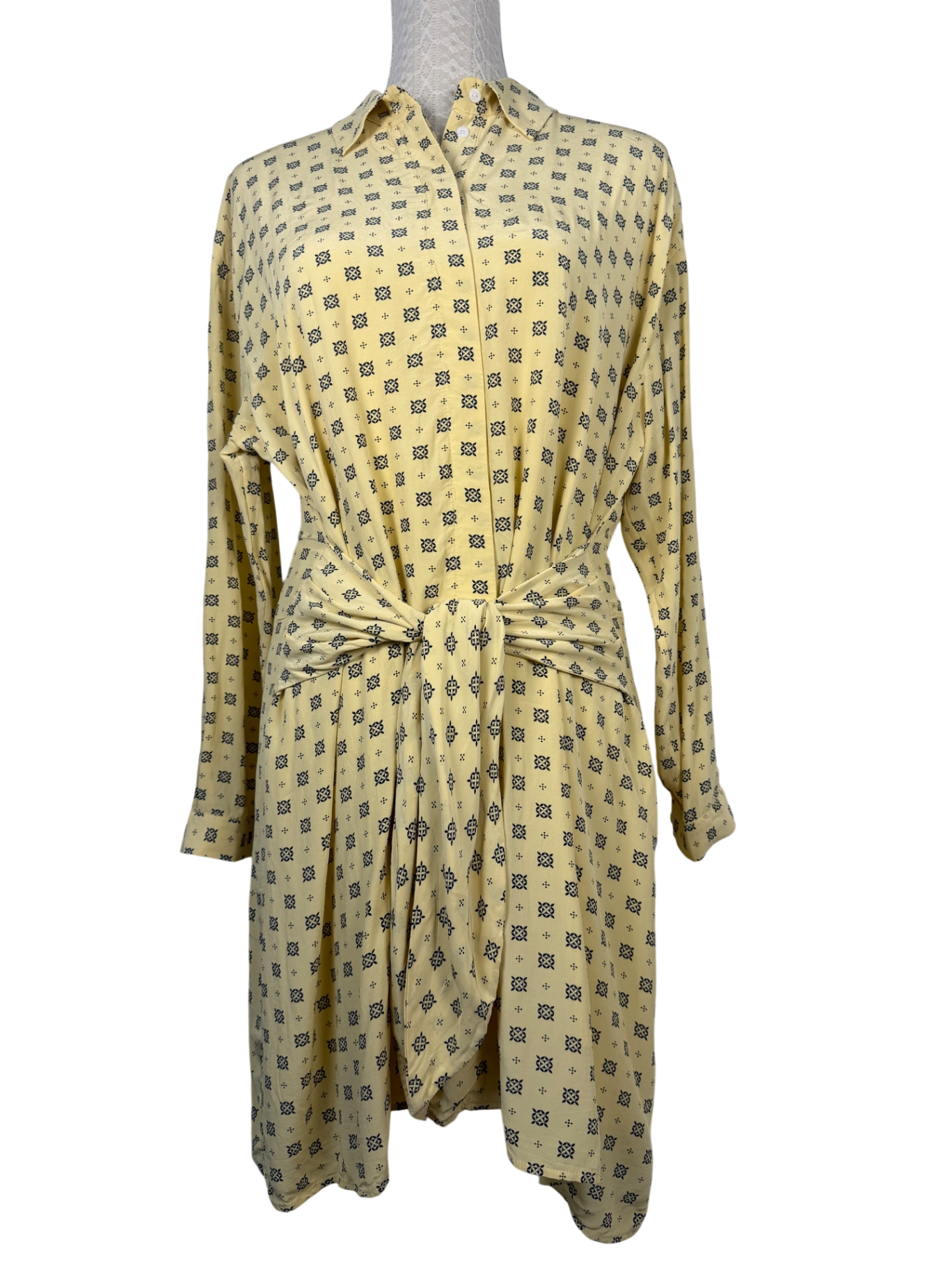 CLAUDIE PIERLOT | Hemdblusenkleid | Gr. 38/40 | Vanille-Navy