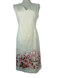 Max Mara Studio | Etuikleid | Gr. 38 | Creme mit Blumenprint