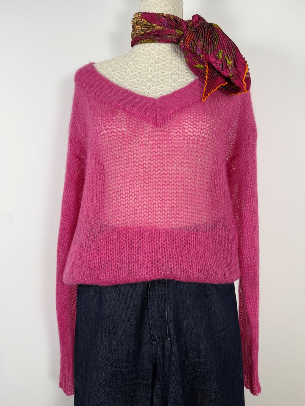 PRADA | Mohair-Pullover | Gr. 38 | Fuchsia / Hot Pink