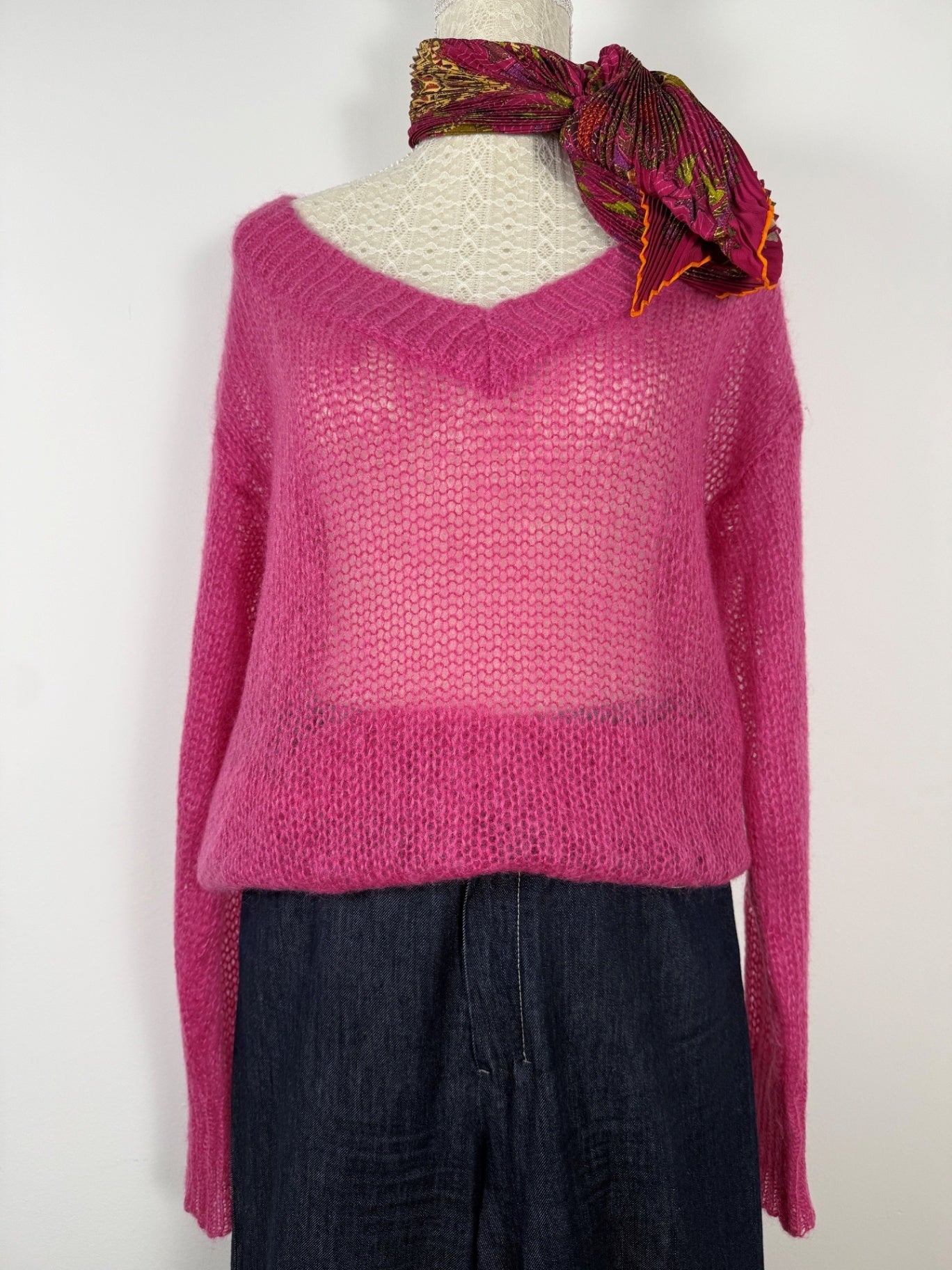 PRADA | Mohair-Pullover | Gr. 38 | Fuchsia / Hot Pink