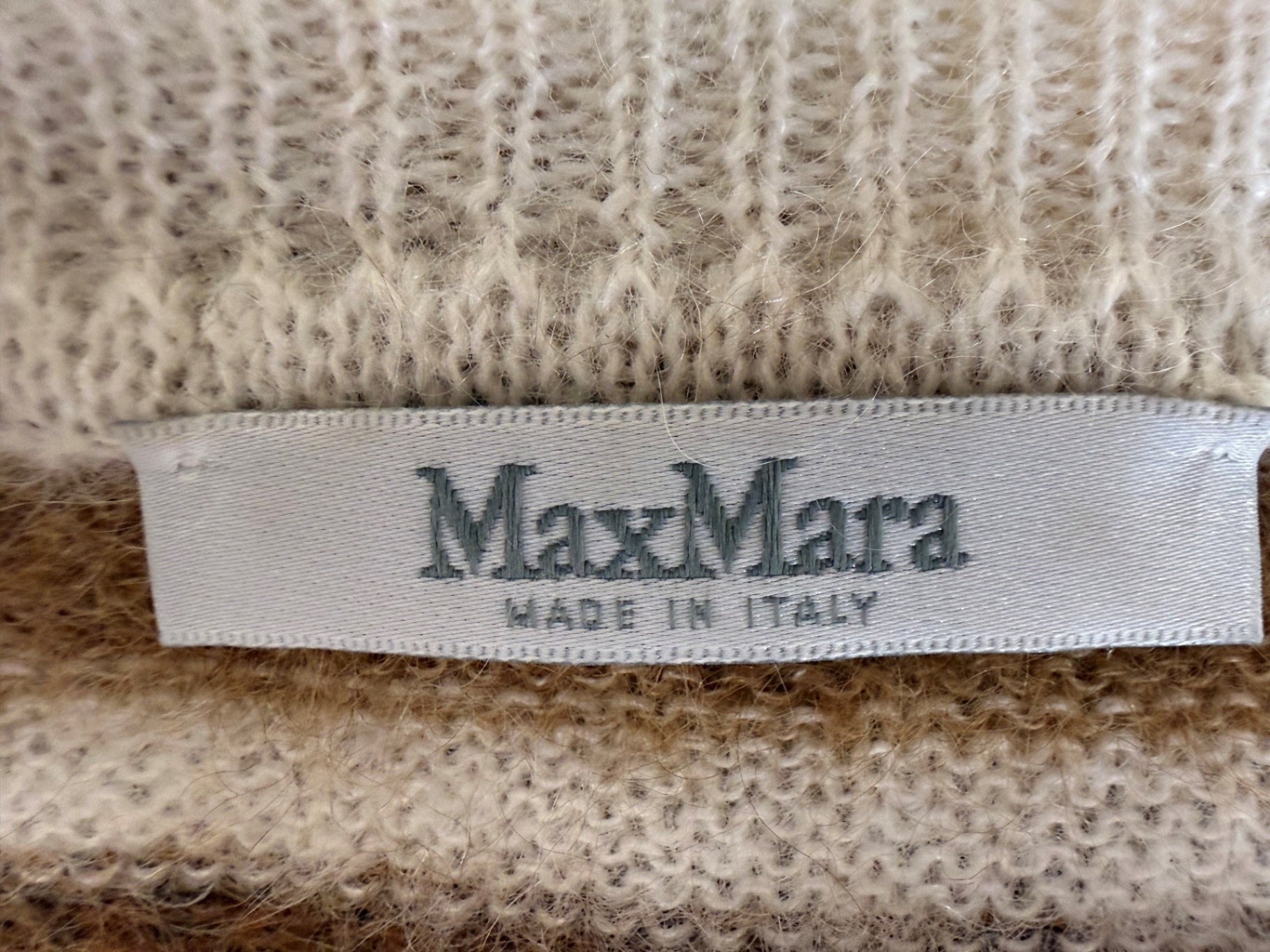MAX MARA | Mohair-Pullover gestreift | Gr. XL | Creme, Camel, Braun