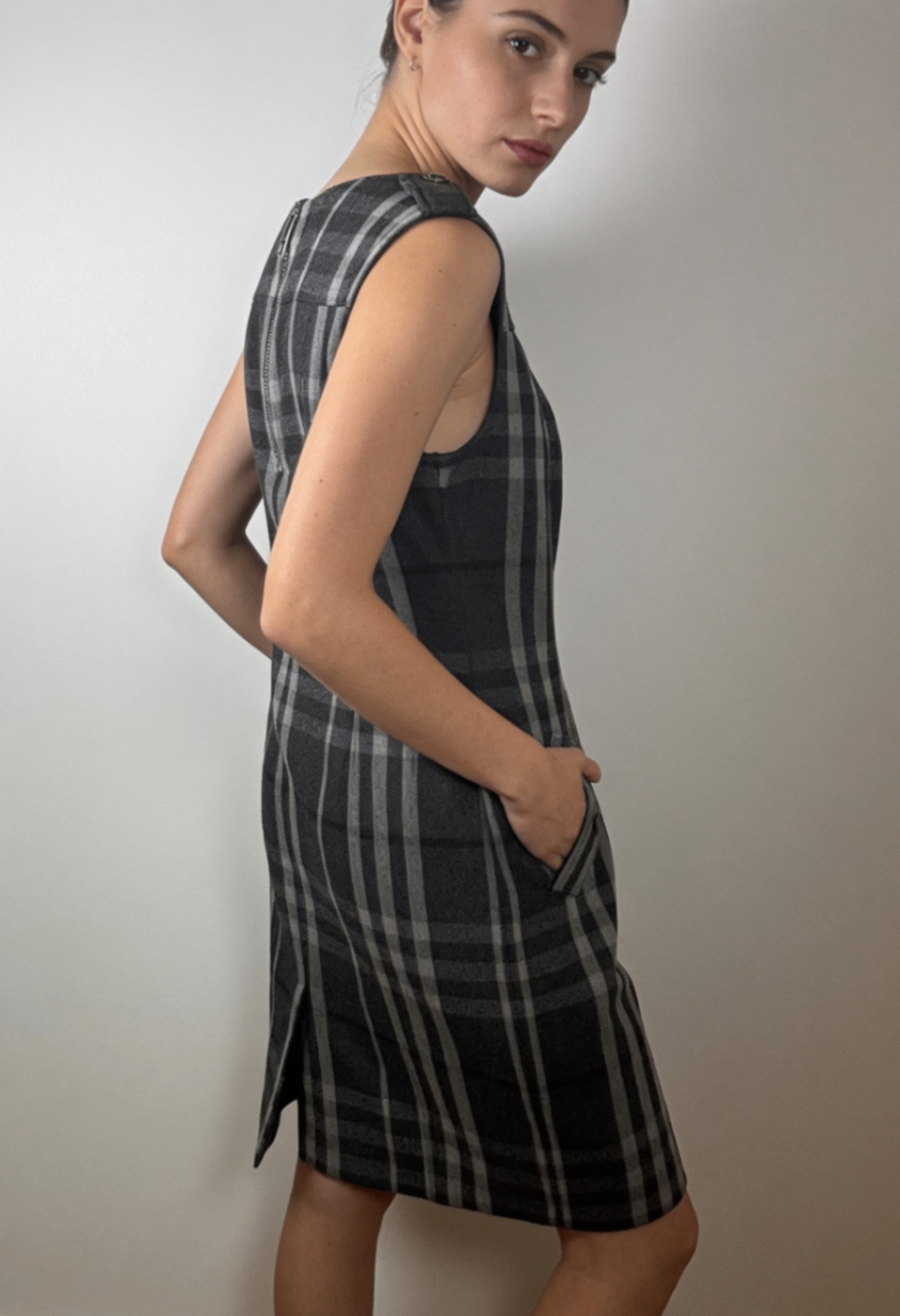 Burberry London | Kleid | IT 44 |Grau, Schwarz, Weiß