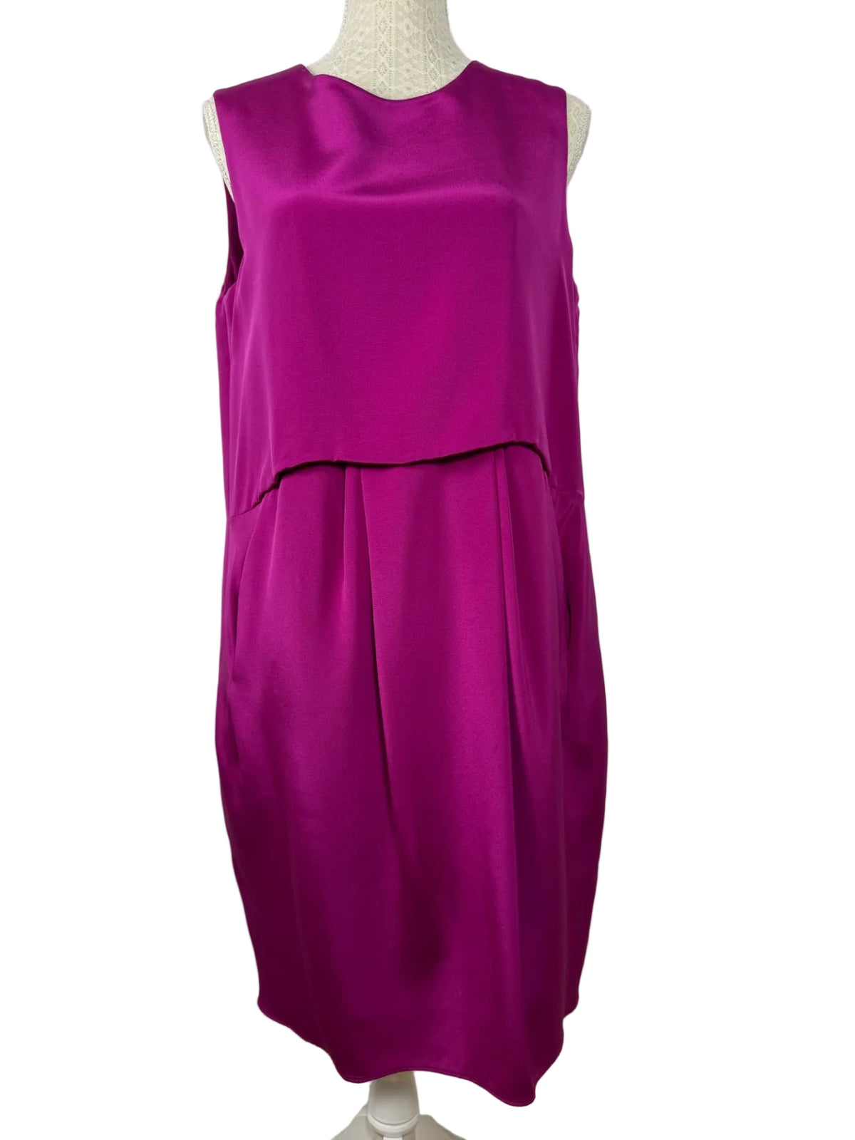 Tara Jarmon Seidenkleid Fuchsia in Gr. 42