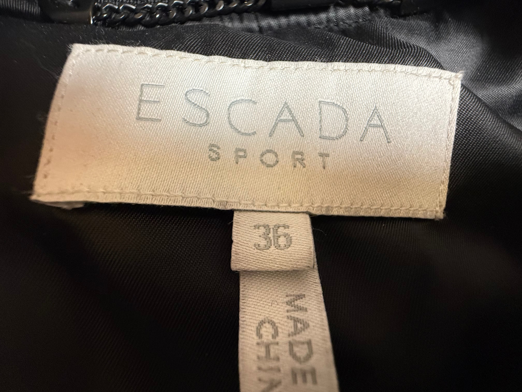 Escada_Bomberjacke_Animanprint_ Second Hand schwarz weiß Gr. 36