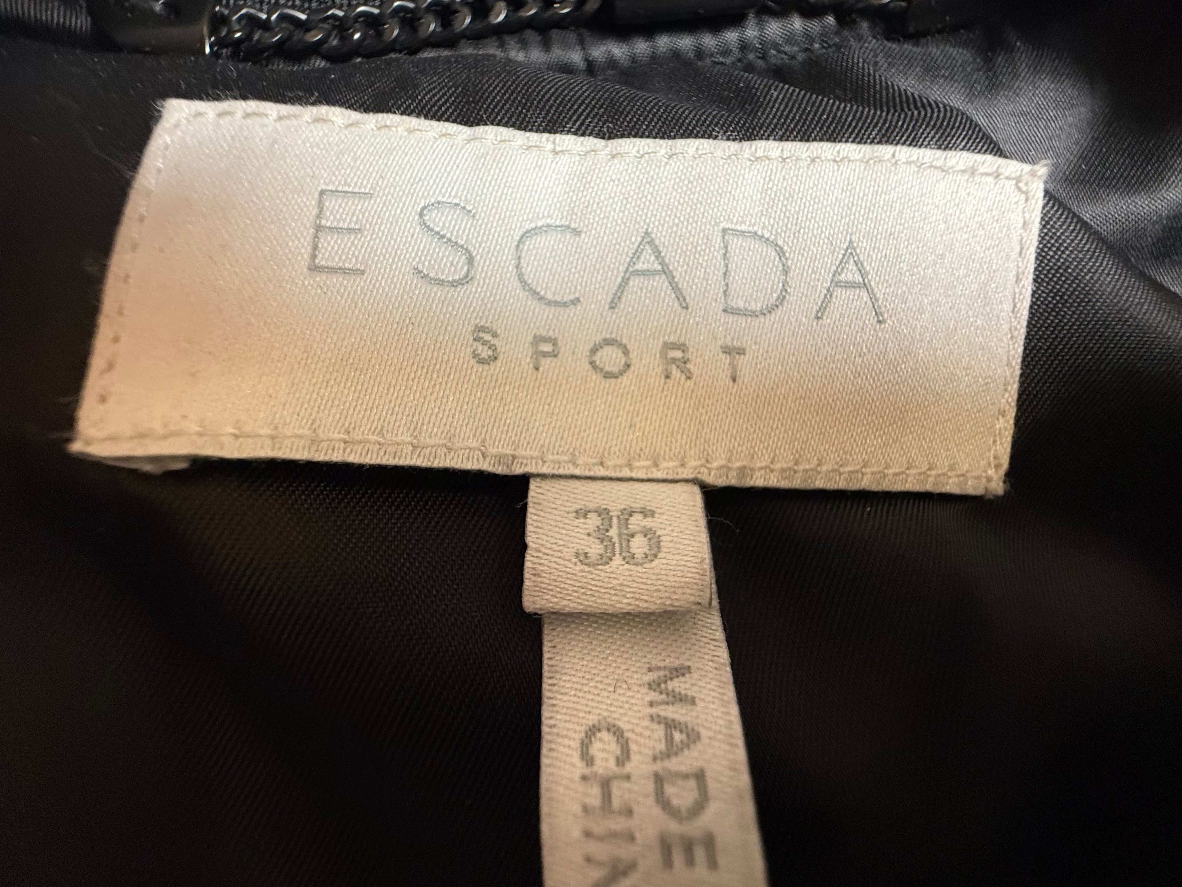 Escada_Bomberjacke_Animanprint_ Second Hand schwarz weiß Gr. 36