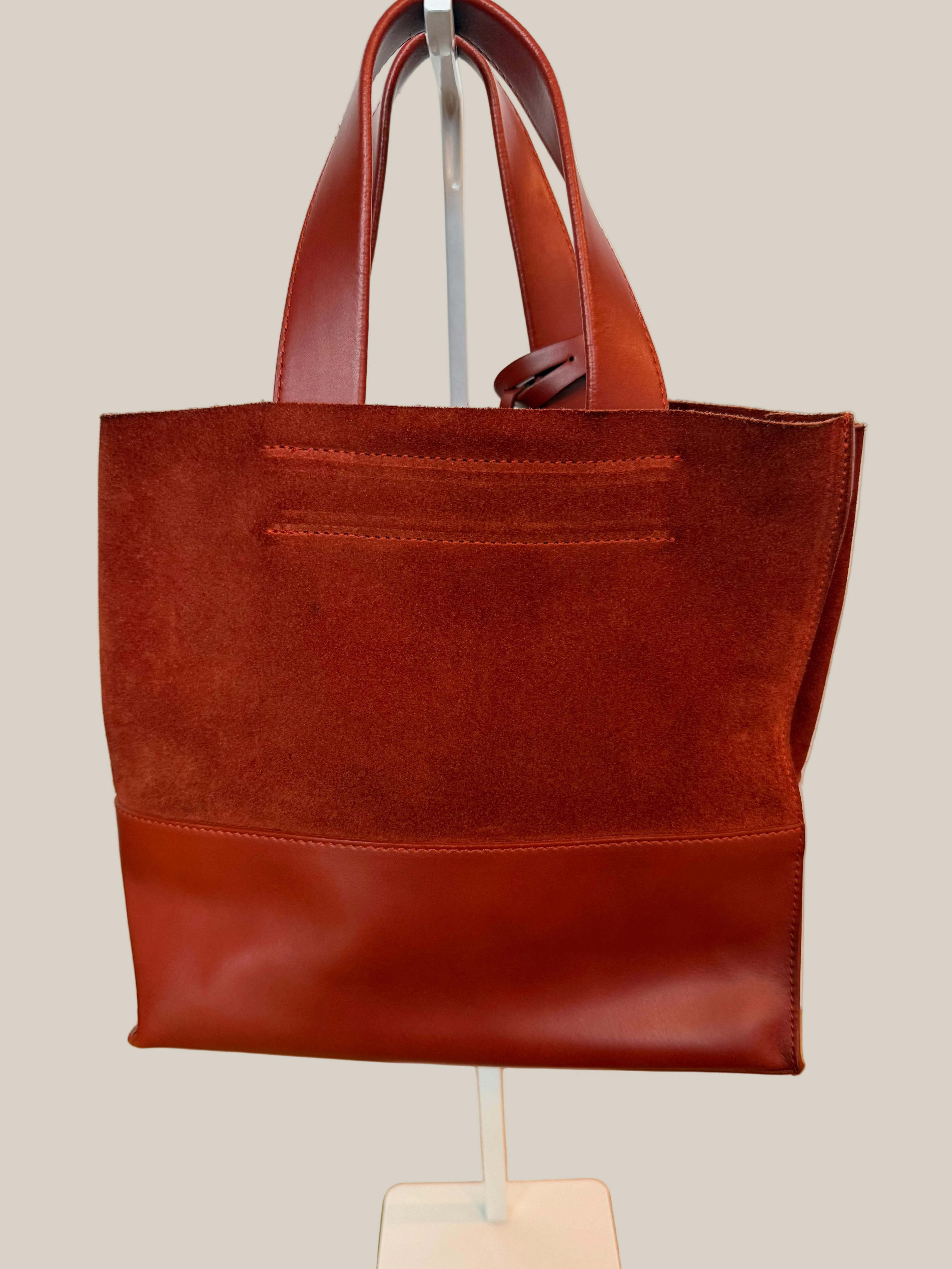 Furla_Tote_Rostbraun_ Leder Mix Second Hand goldene Hardware