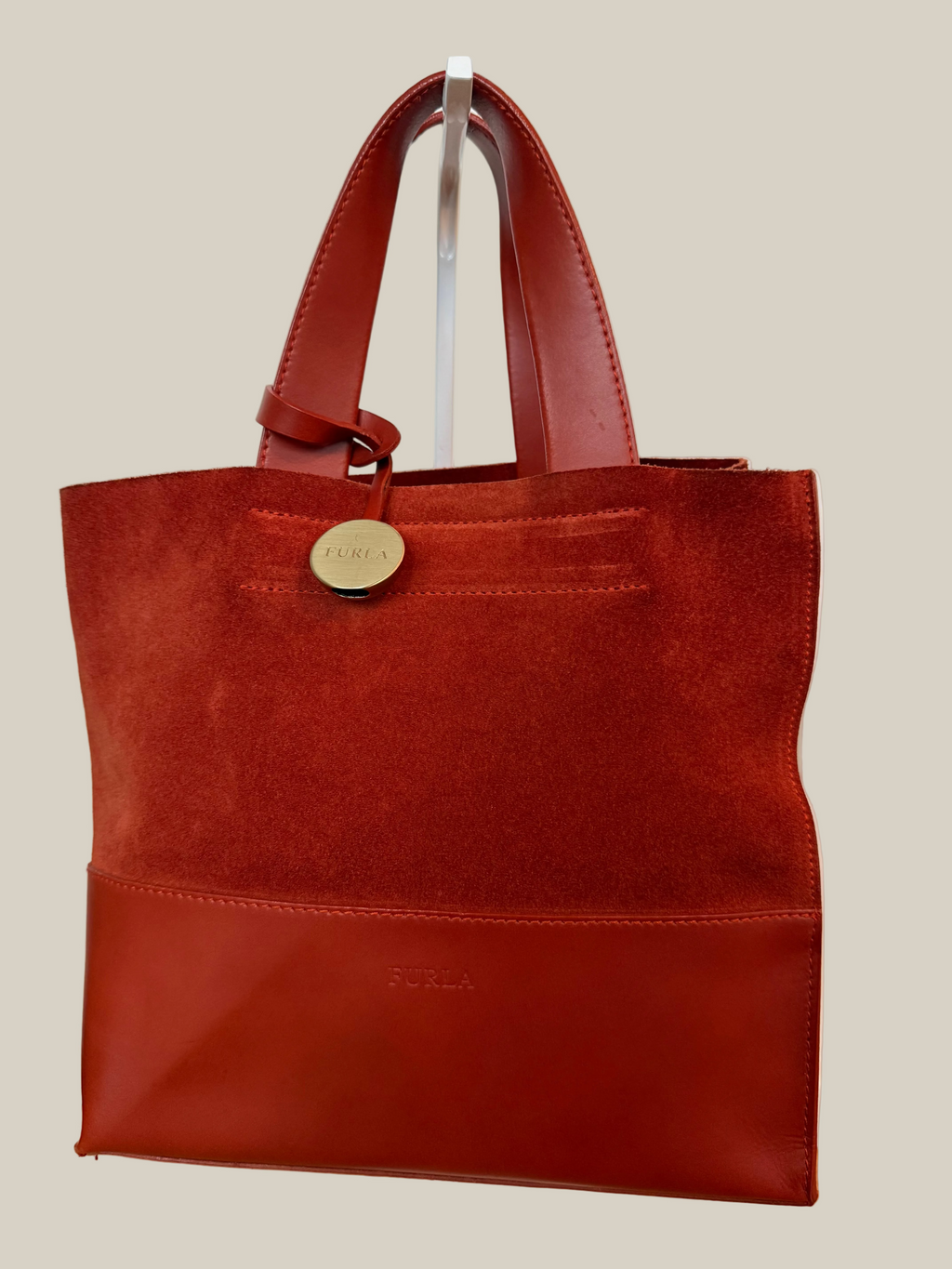 Furla_Tote_Rostbraun_ Second Hand Leder Mix