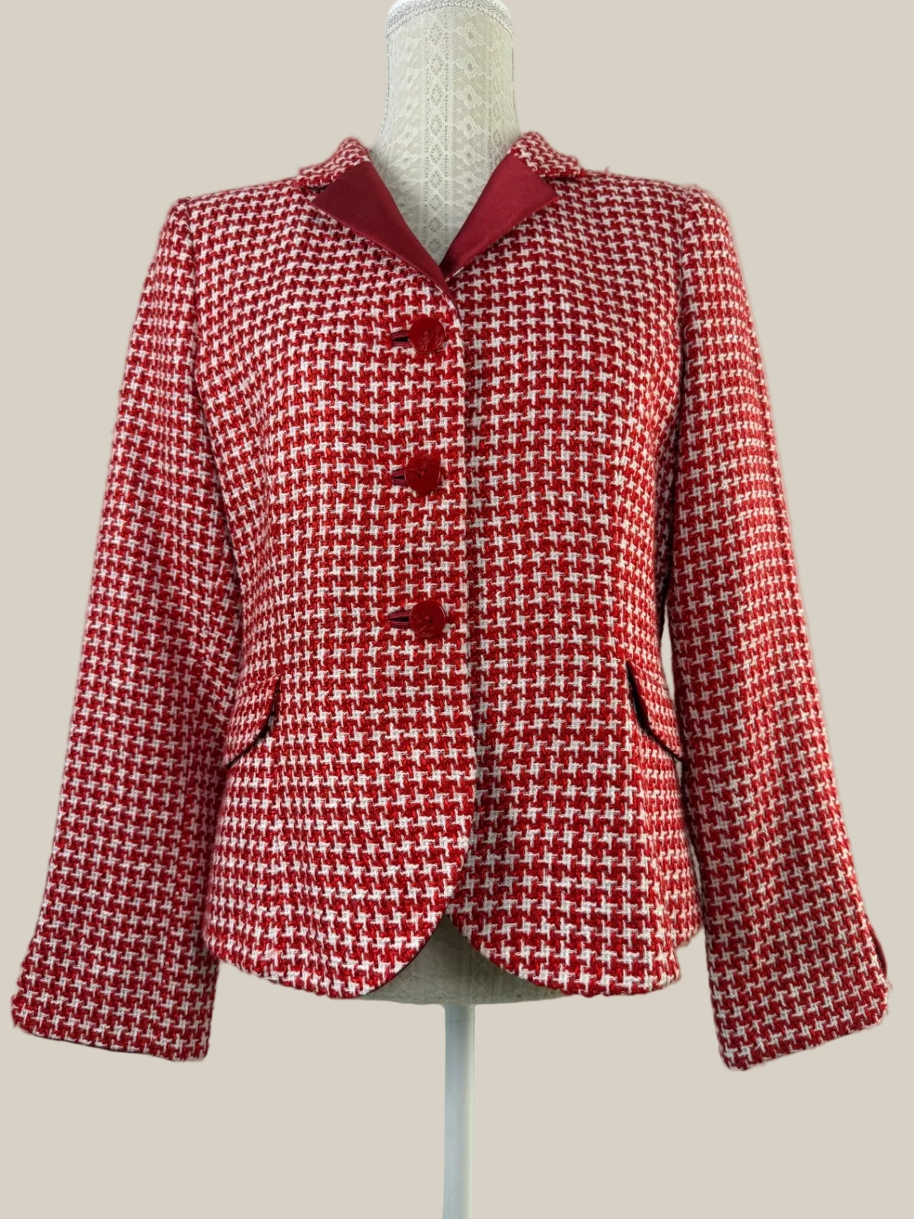 Giorgio_Armani_Blazer_rot_Hahnentritt