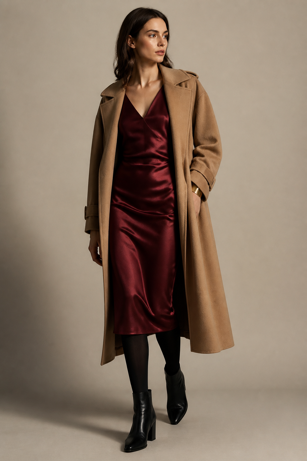 LAURÈL by MAX MARA  figurnahes Satin-Kleid in Gr. 38