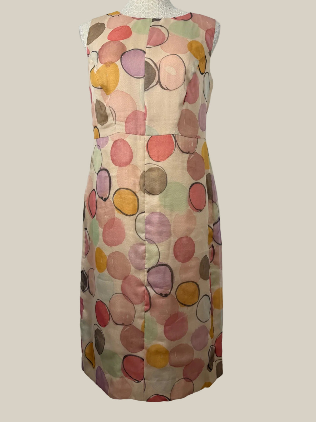 Luis Cerano | Kleid | 40 |Beige, bunt (mit buntem Kreisprint)