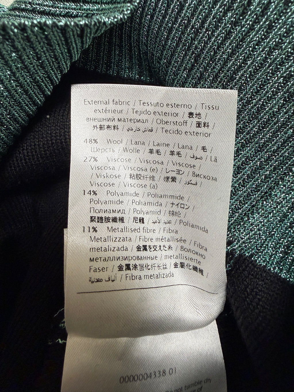 MISSONI_Stricktop_Lurex_grün_ Second Hand Glitzer