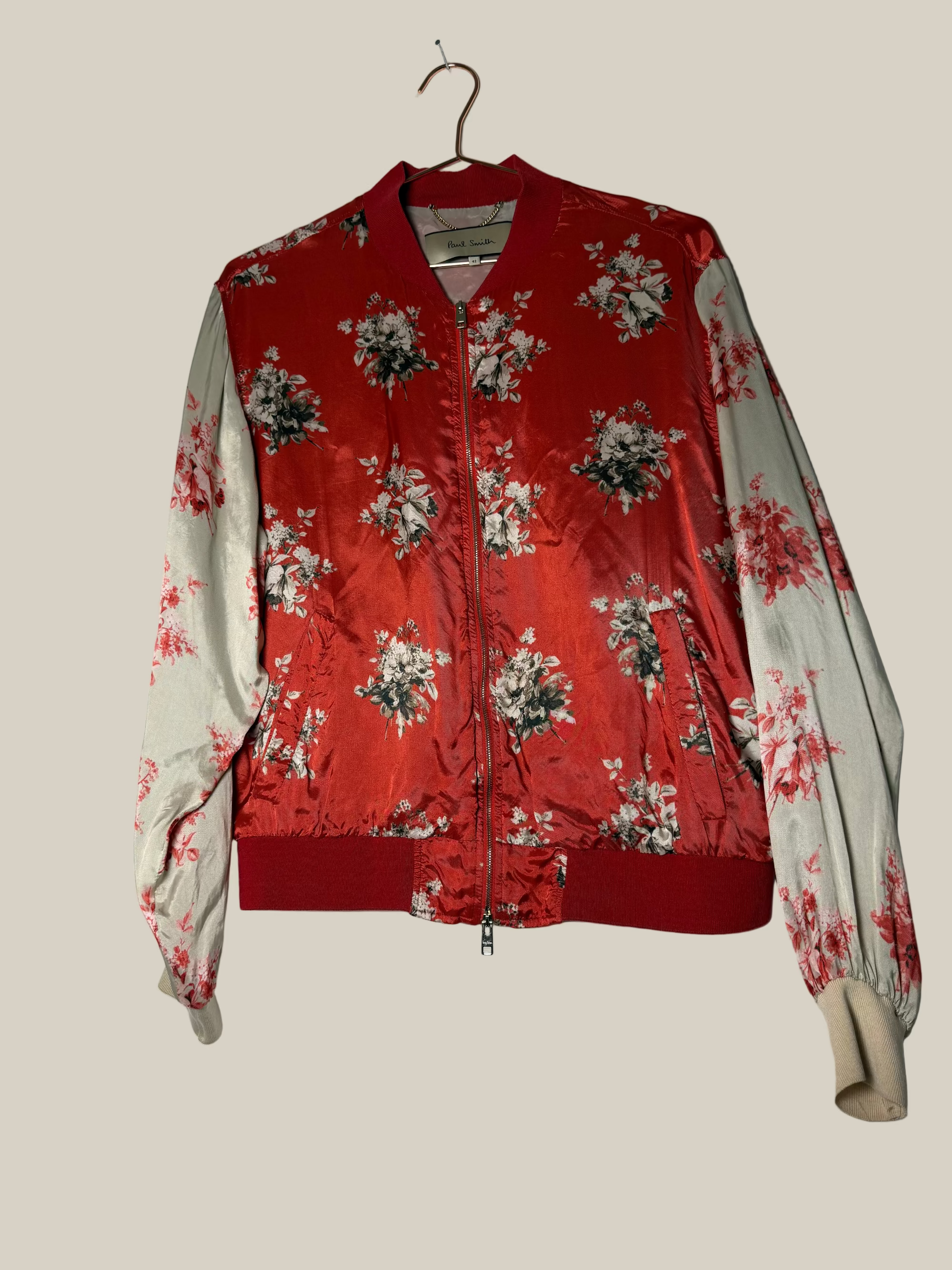 PaulSmith_Bomberjacke_rot_floral_ Second Hand