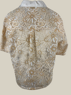 SANDRO PARIS | Spitzenbluse | Gr. 3 (DE 38) | Creme, Gold