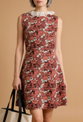 SANDRO PARIS | „Edwige" Florales Jacquard-Minikleid | Gr. 2 (36)