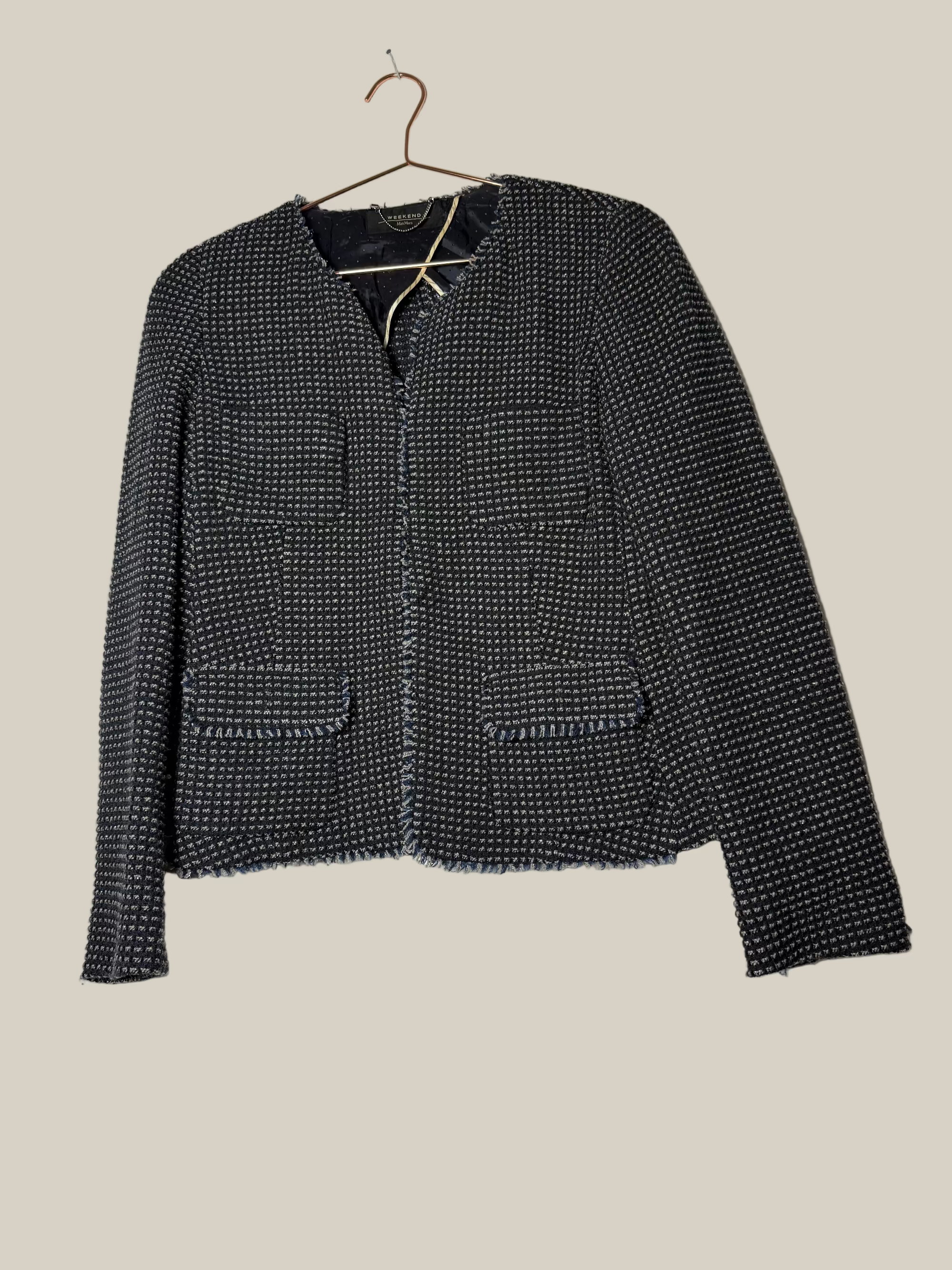 WeekendMaxMara_Boucle_Jacke_marine_ Second Hand Gr. 42